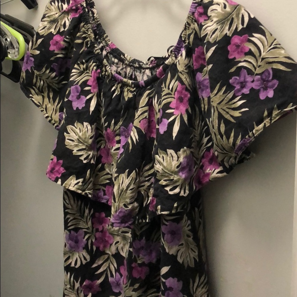 Reformation off the shoulder palm dress